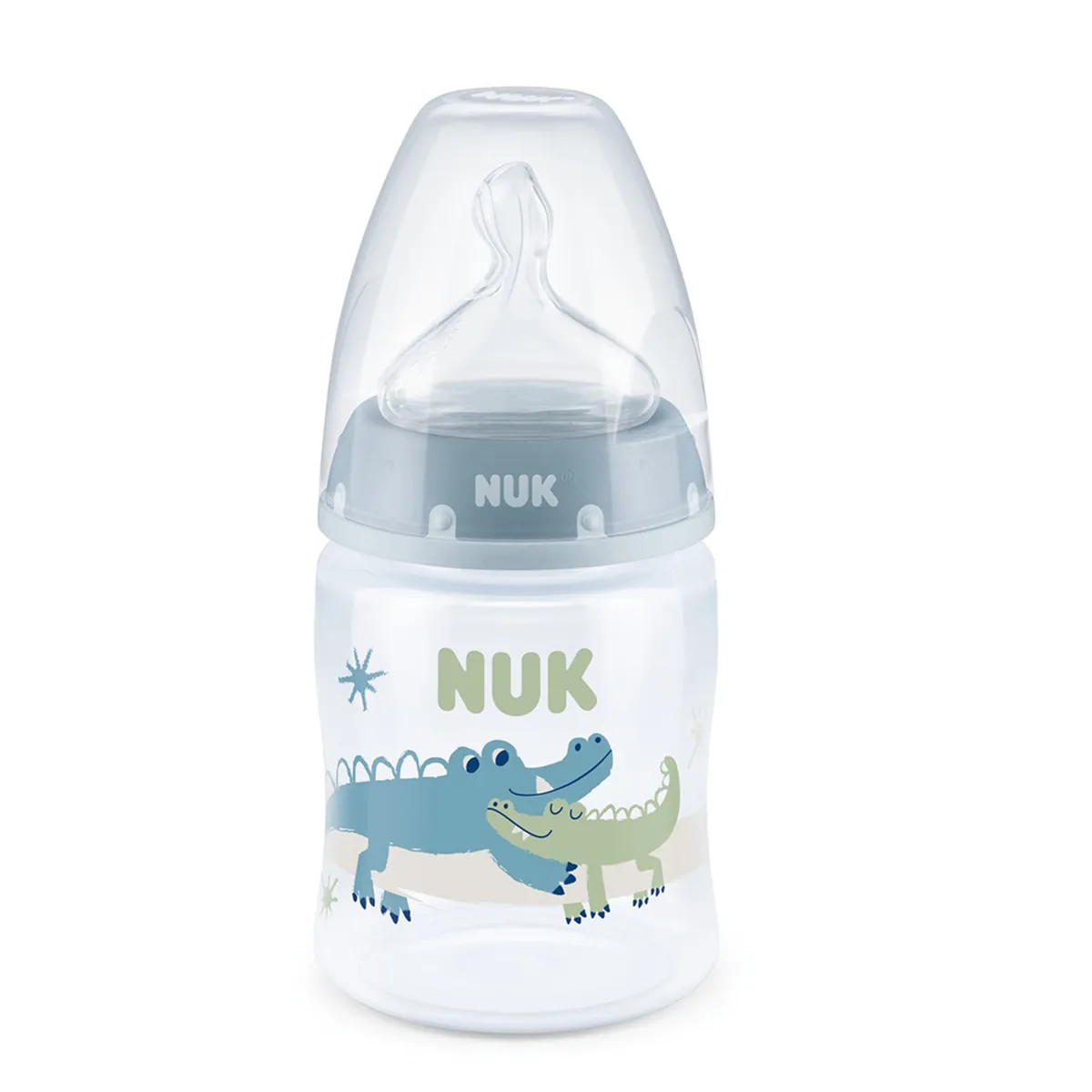 Mamadera Nuk  150 ml hasta 6 meses cocodrilo