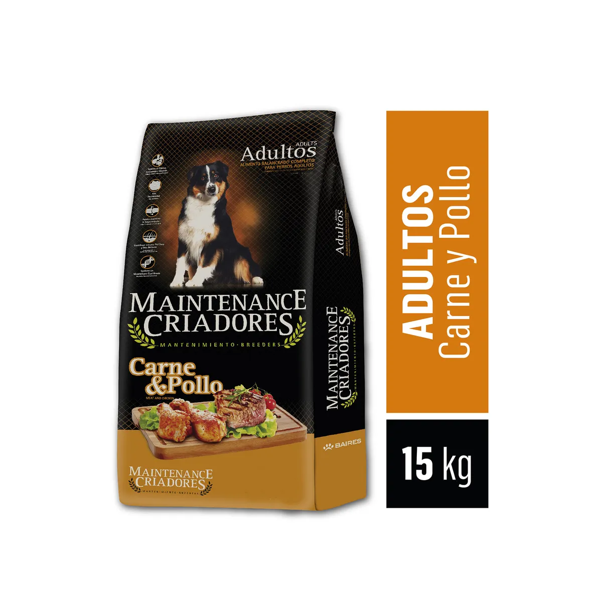 Alimento seco para perro maintenance Criadores adult 15 kg.