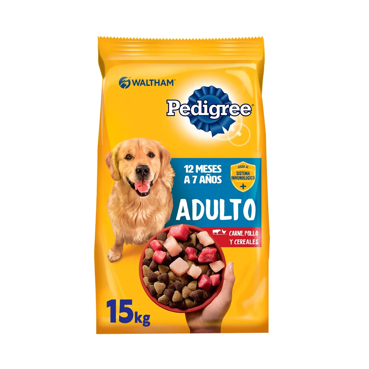 Alimento seco para perro Pedigree 15 kg. adultos carne, pollo y cereales