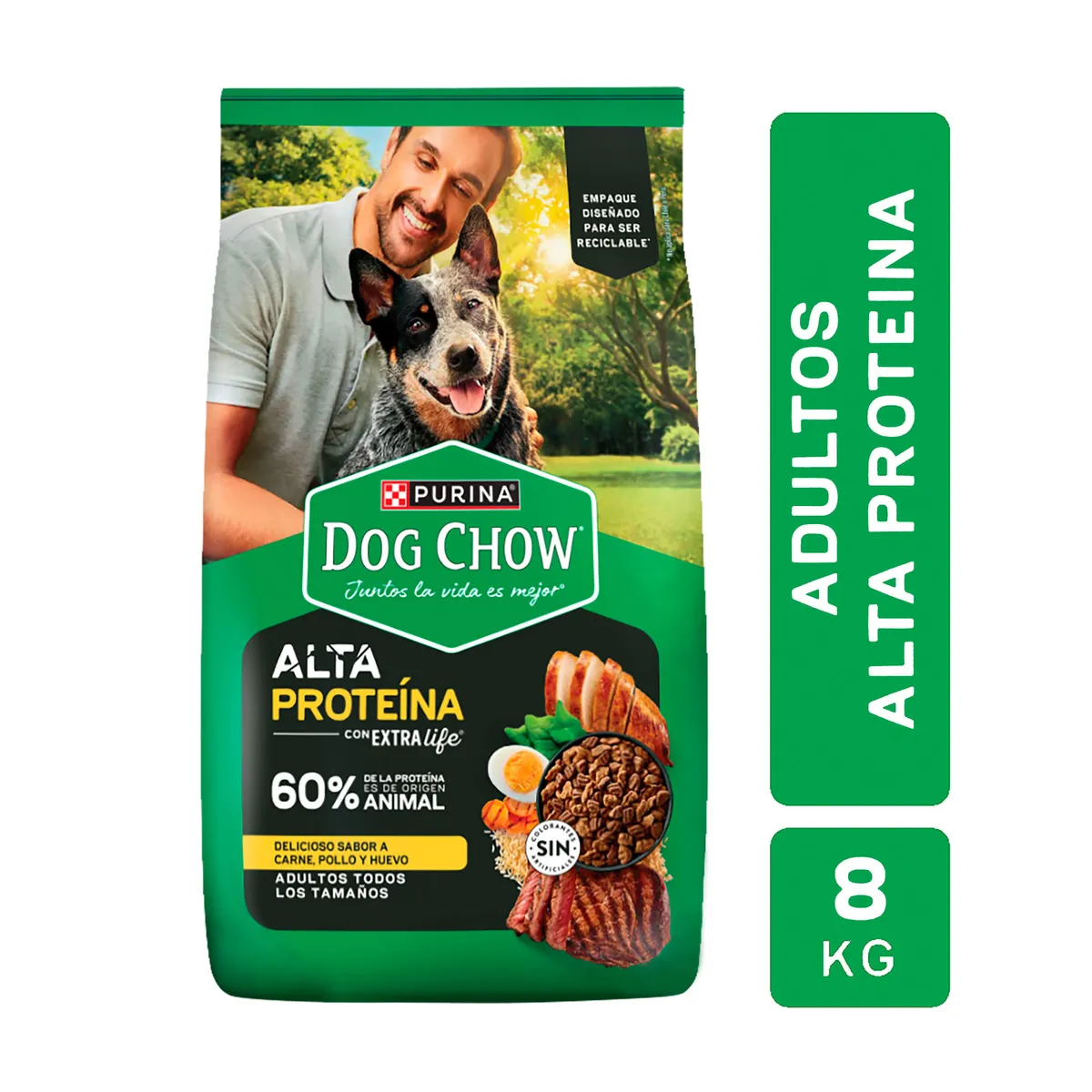 Alimento seco para perro Dog Chow adulto alta proteína 8 kg