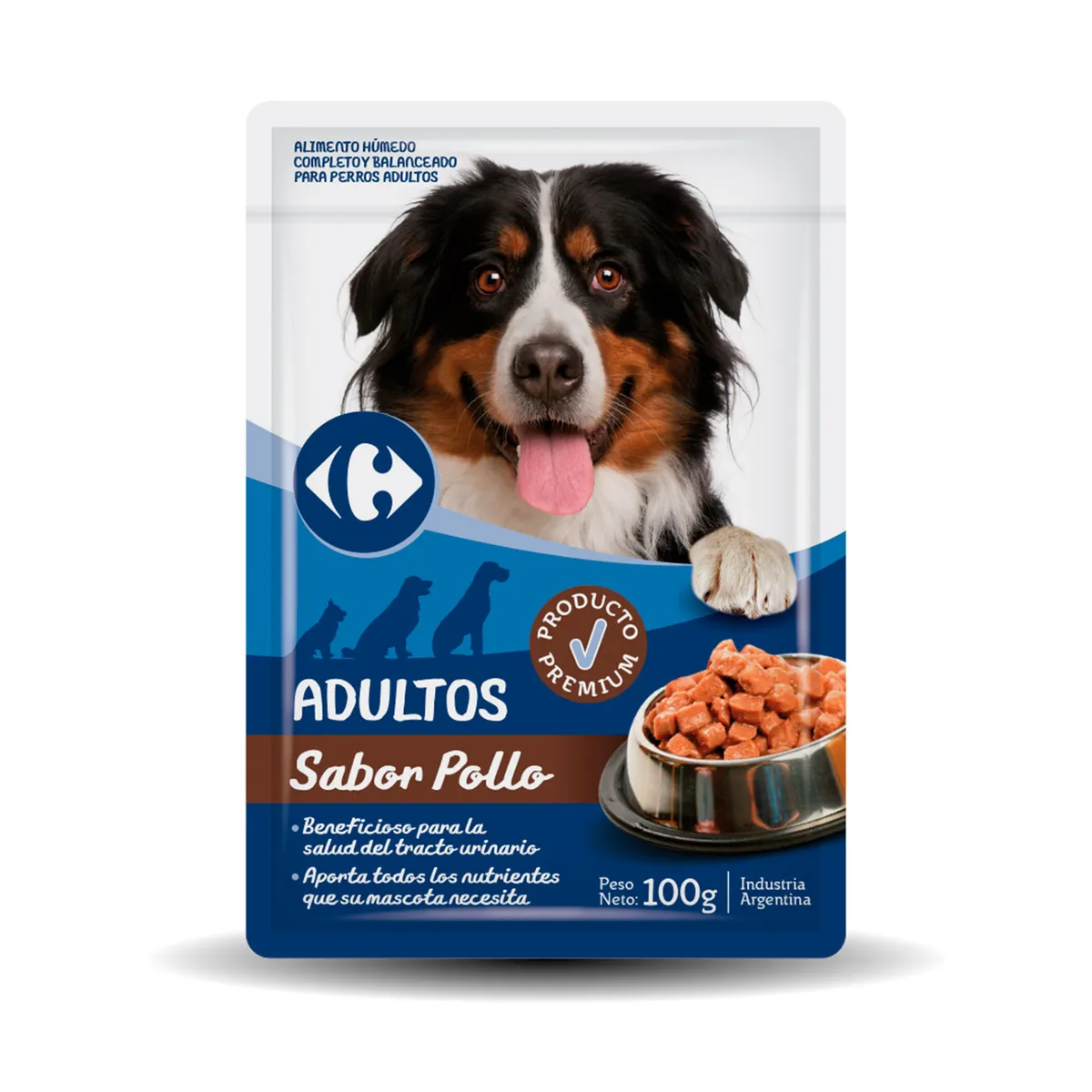Alimento húmedo para perro Carrefour pollo 100 g.
