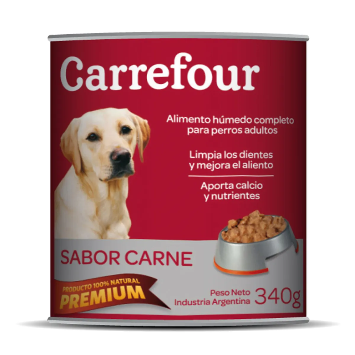 Alimento húmedo para perro Carrefour 340 g. adultos carne
