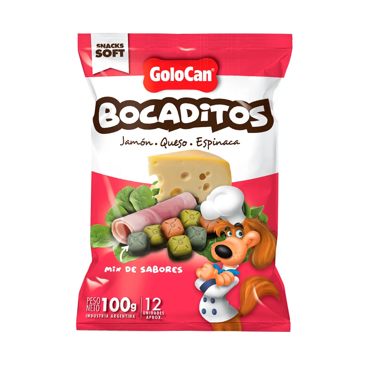 Snack perros Golocan bocaditos jamon-queso 100 g.