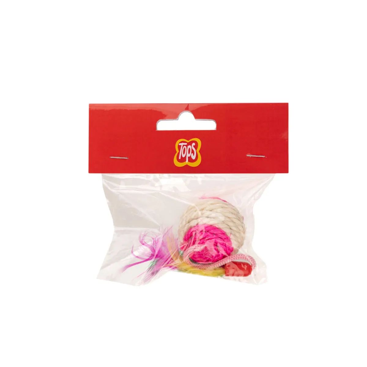 Juguetes para gatos pelota yute con pluma
