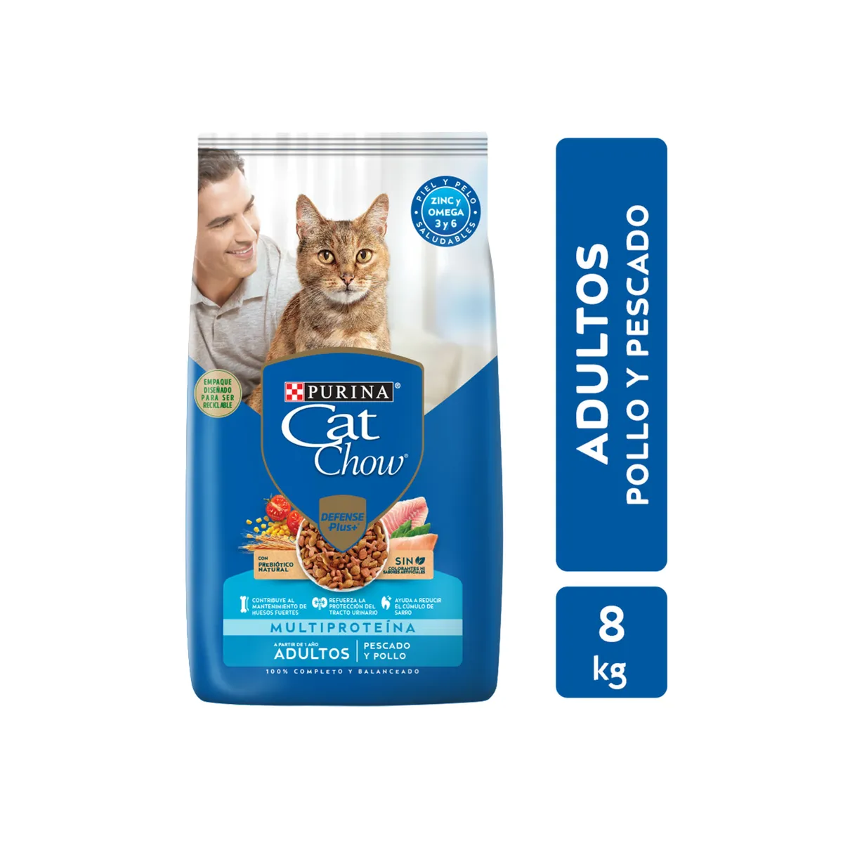 Alimento seco para gato Cat chow adulto pescado y pollo 8 k