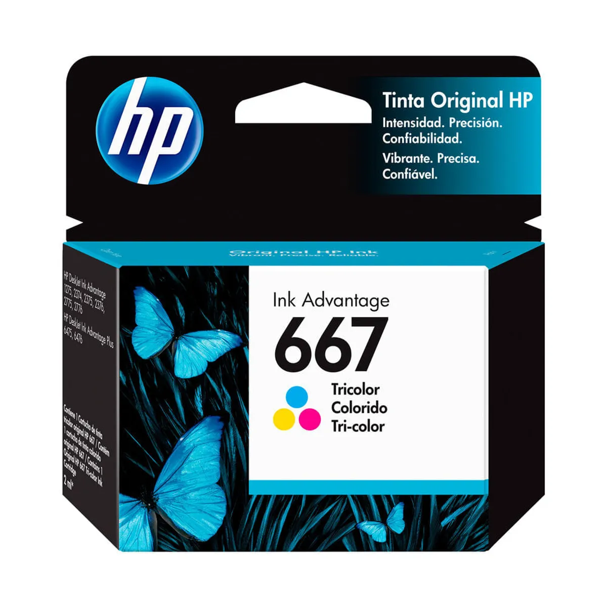 Cartucho de tinta HP 667 tricolor Original.