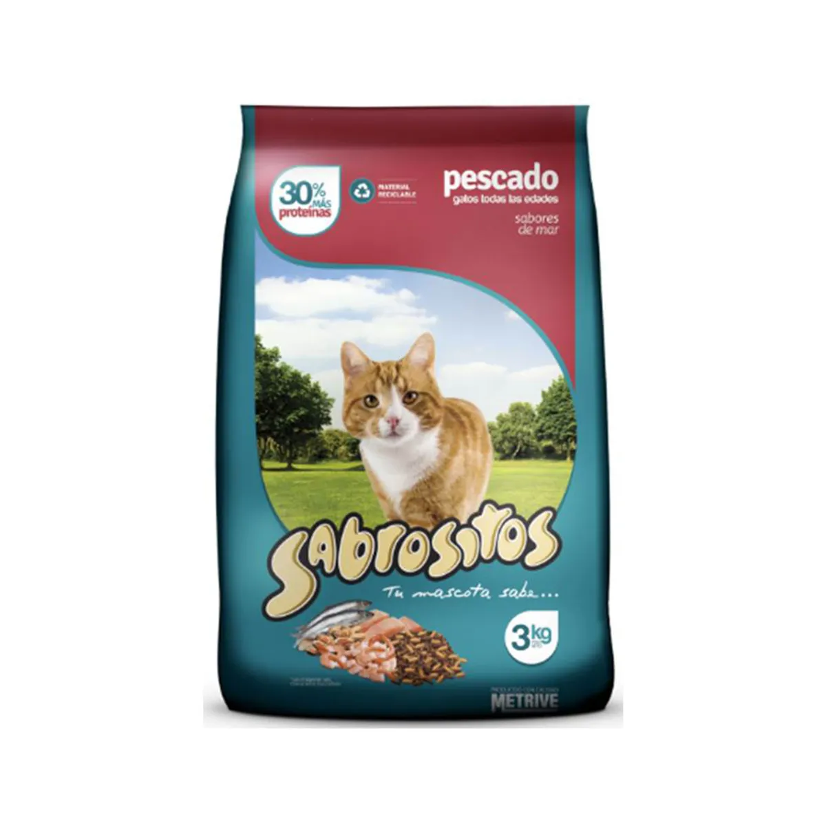 Alimento seco para gato Sabrositos pescado 3 kg