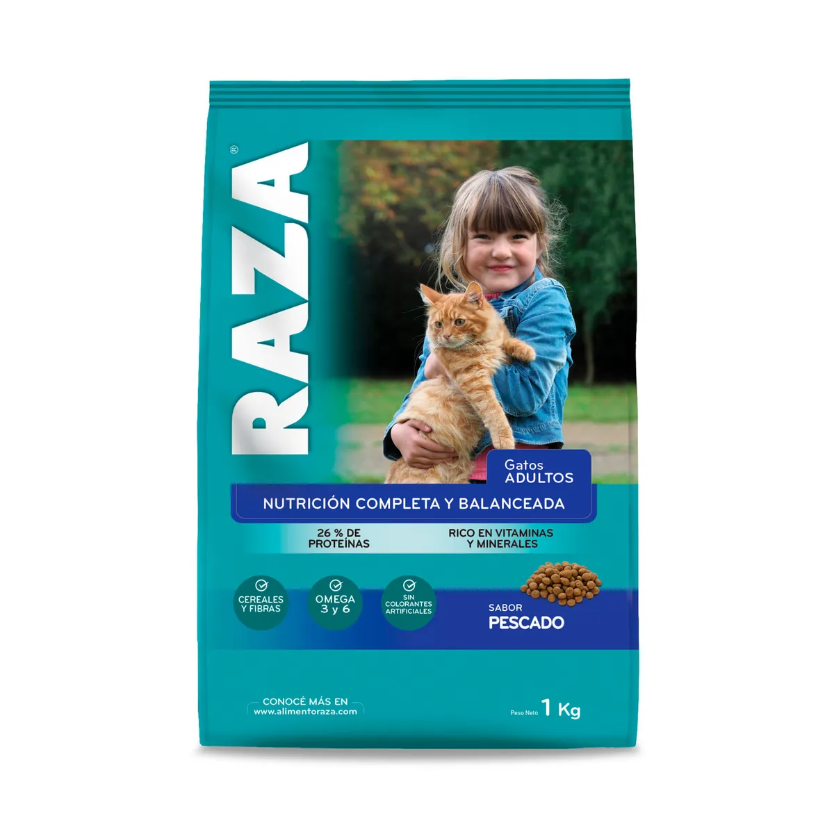 Alimento seco para gato Raza 1 kg. pescado