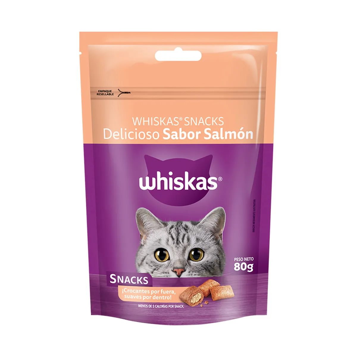 Snack para gato Whiskas salmón 80 grs