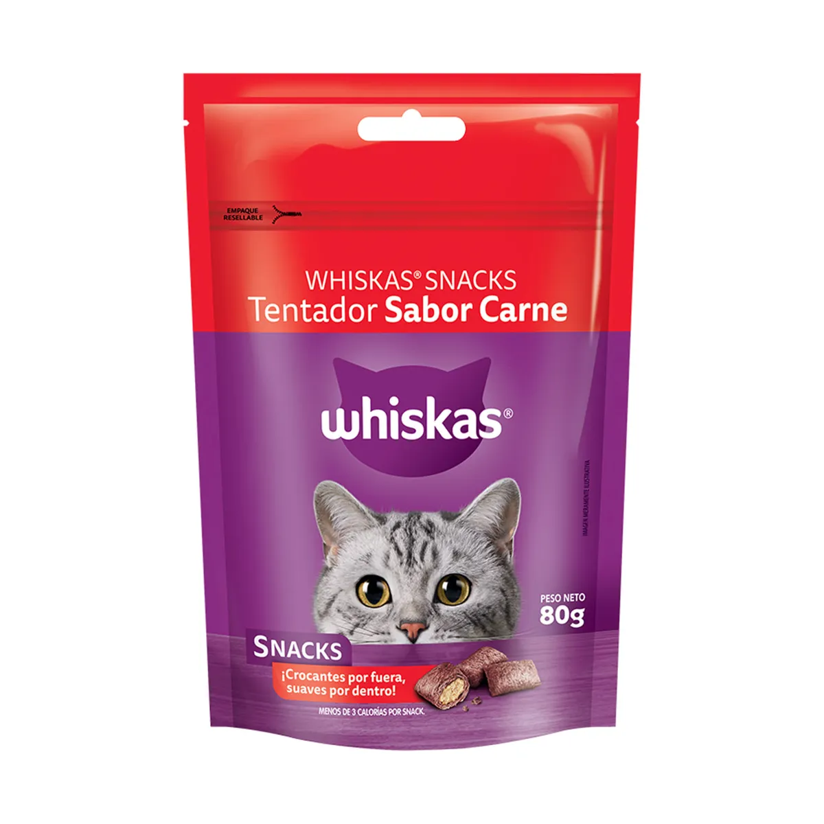 Snack para gato Whiskas carne 80 grs