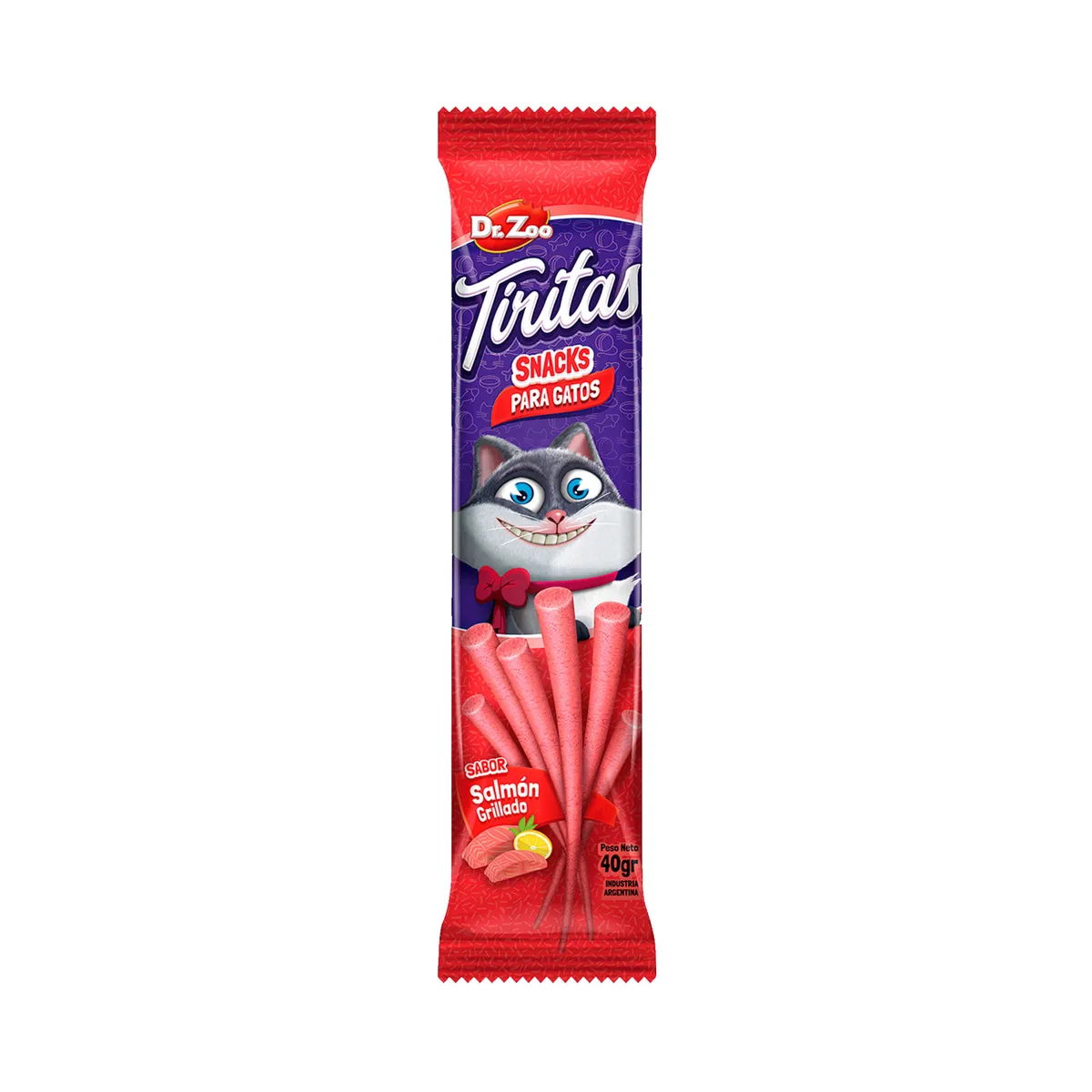Snack para gato Dr. Zoo tiritas salmón grillado 40 grs