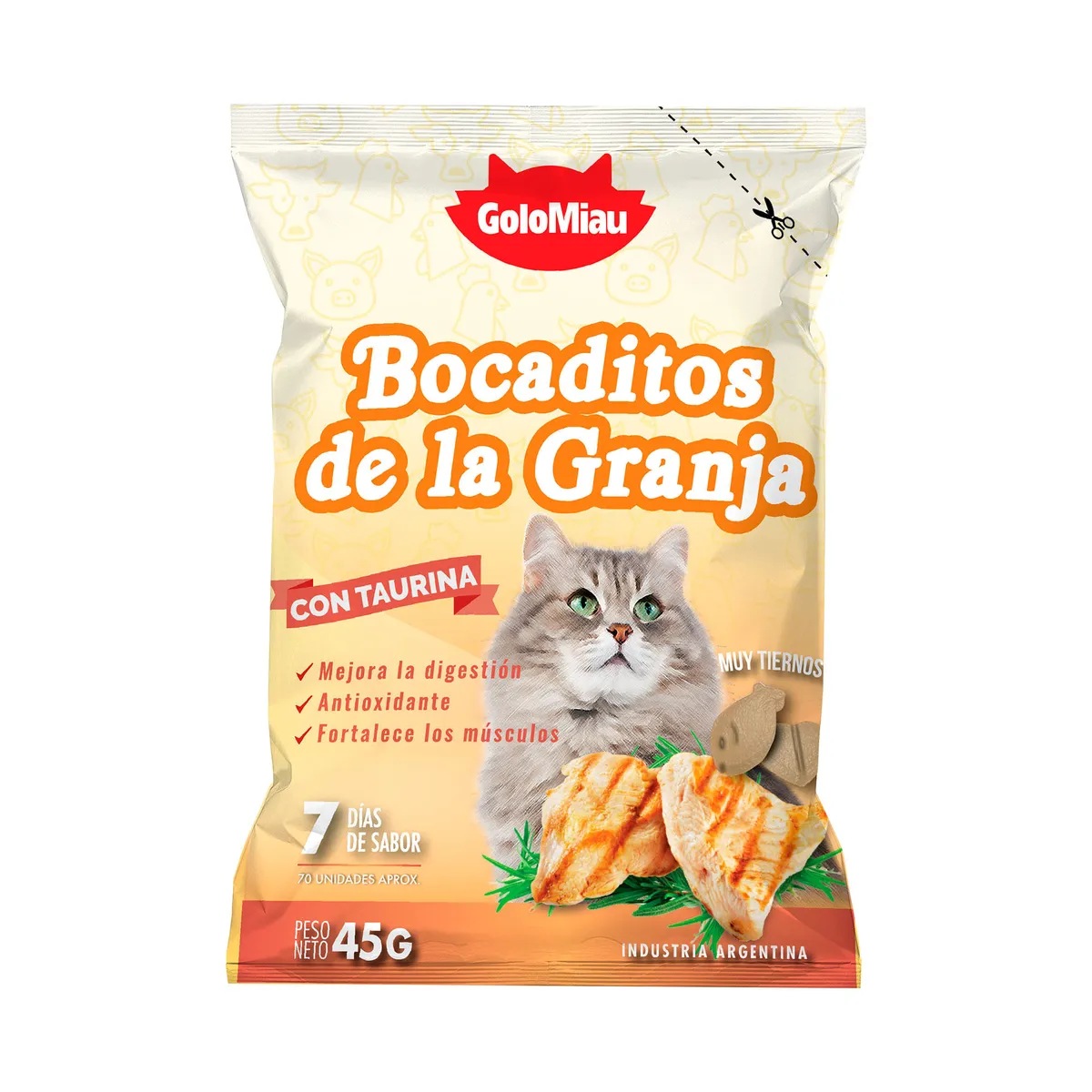 Bocaditos de la granja de pollo para gato GoloMiau