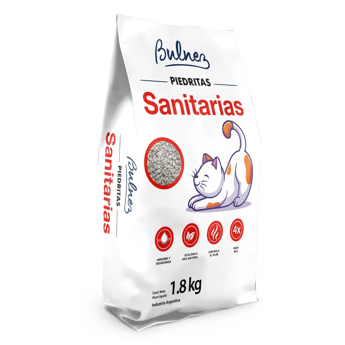 Piedras sanitarias para gato Bulnez neutra 1.8 kg
