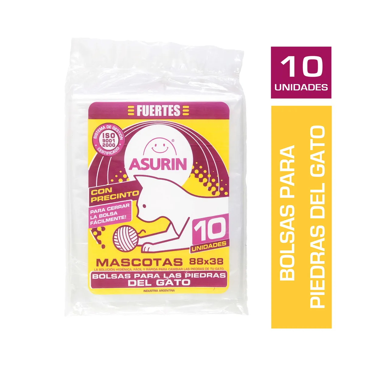 Bolsa Asurín eurotecno mascotas para piedras gatos 88 x 39 cm.