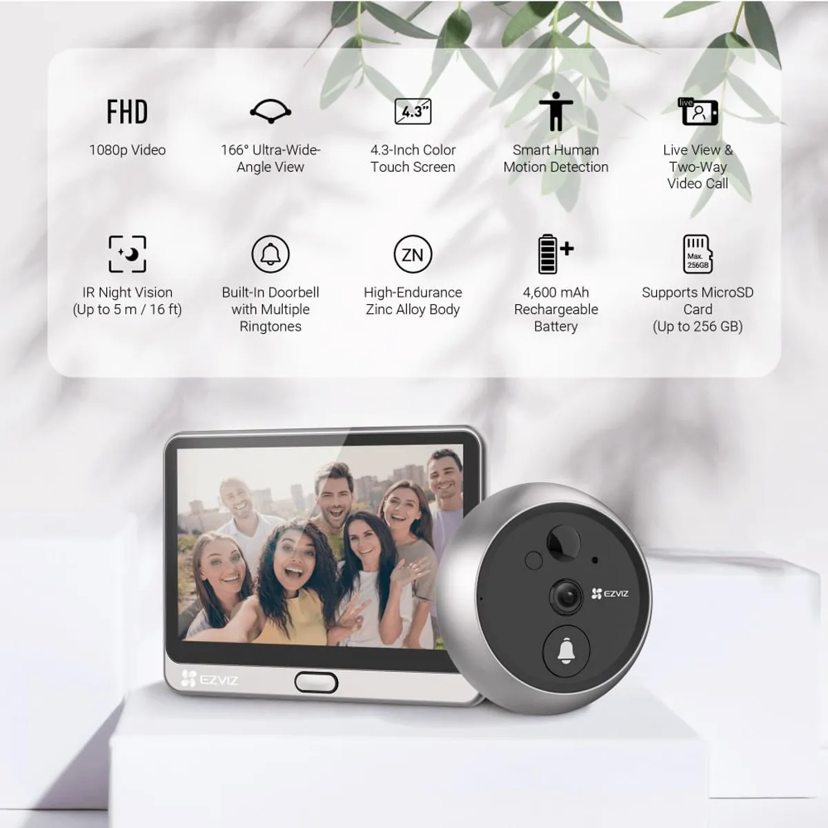 Videoportero IP 2MP Ezviz DP2 Sin Cableado