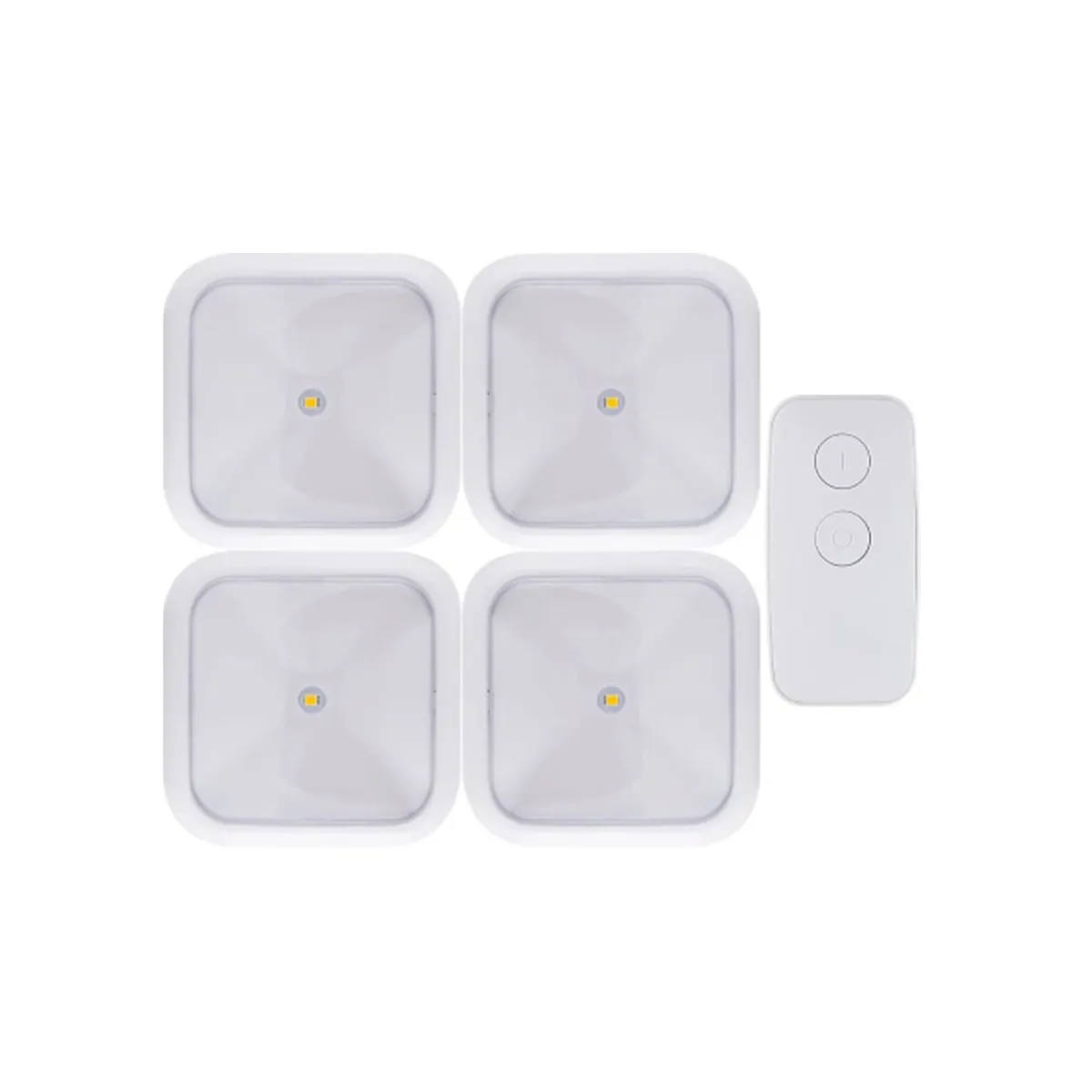 Luz led pack x 4u Nakan con control remoto