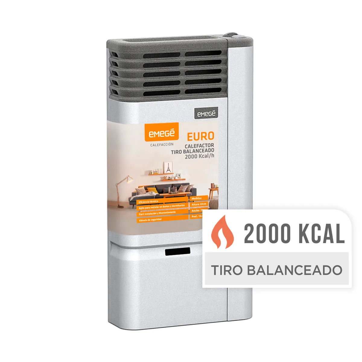 Calefactor tiro balanceado Emegé 2000 Kcal/h euro