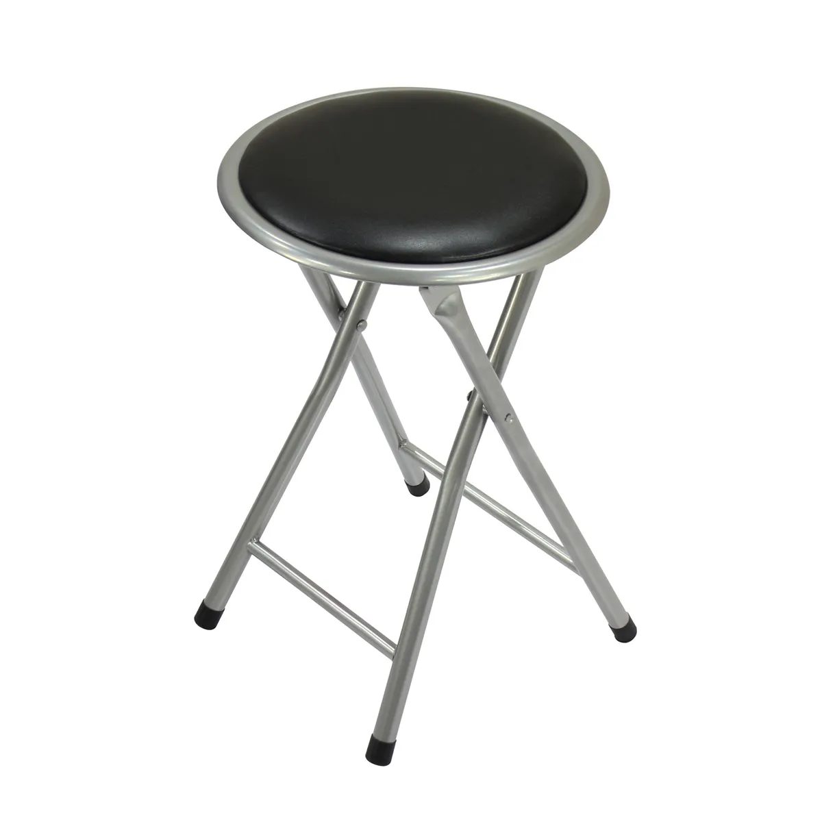 Banqueta Carrefour Home caño plegable negra