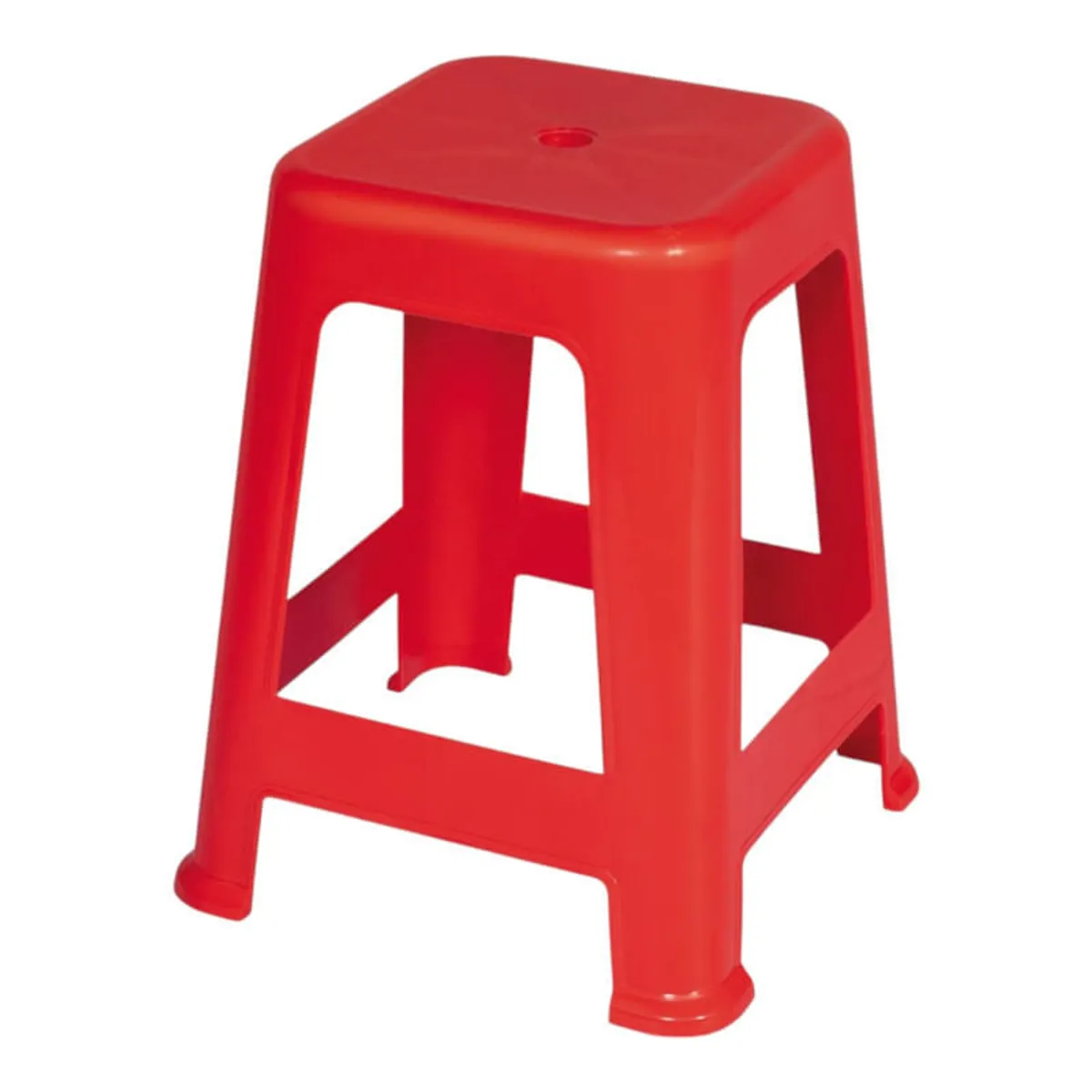 Banqueta De Plástico Mor 15151131 Apilable Roja