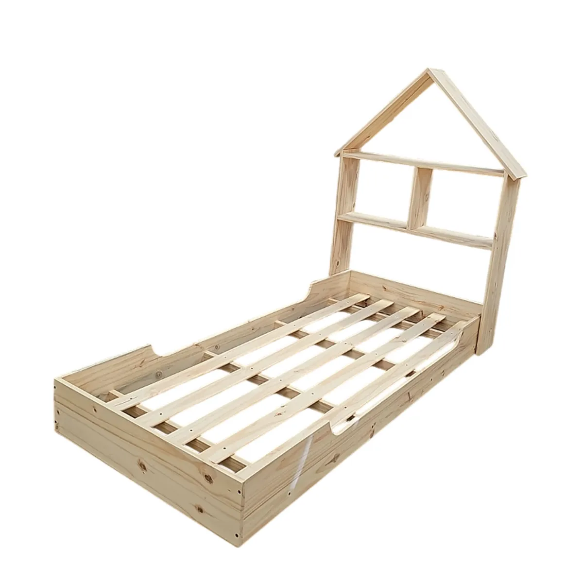 Cama Montessori 1 Plaza con Respáldo Casita