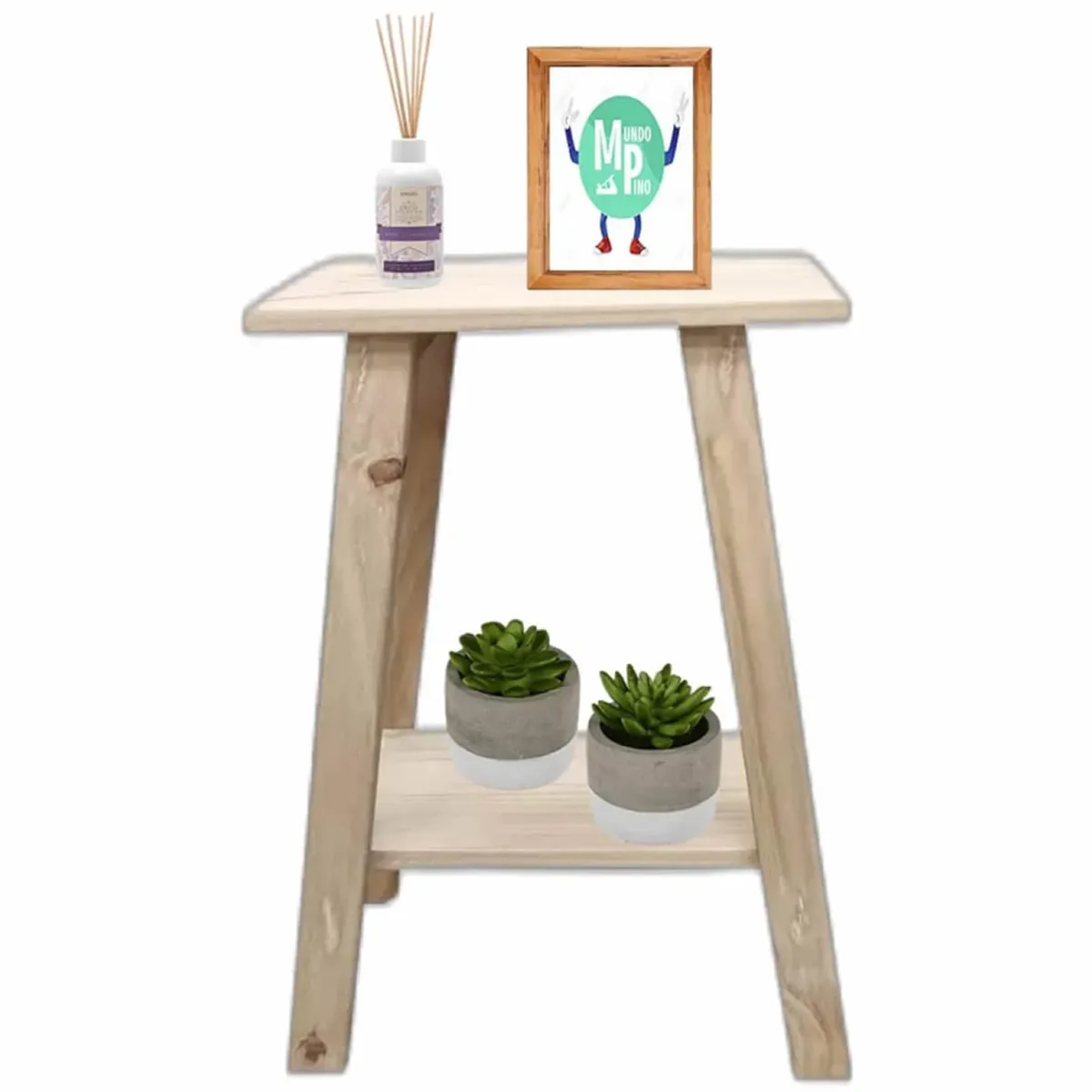Mesa de Luz Nordica Con Estante
