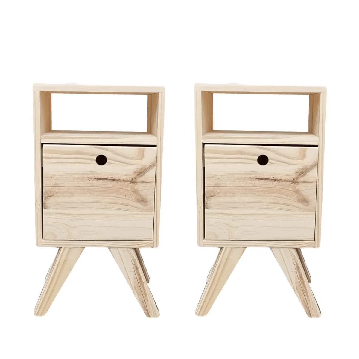 Mesa de Luz Nordica Espacio y Puerta  Combo x 2