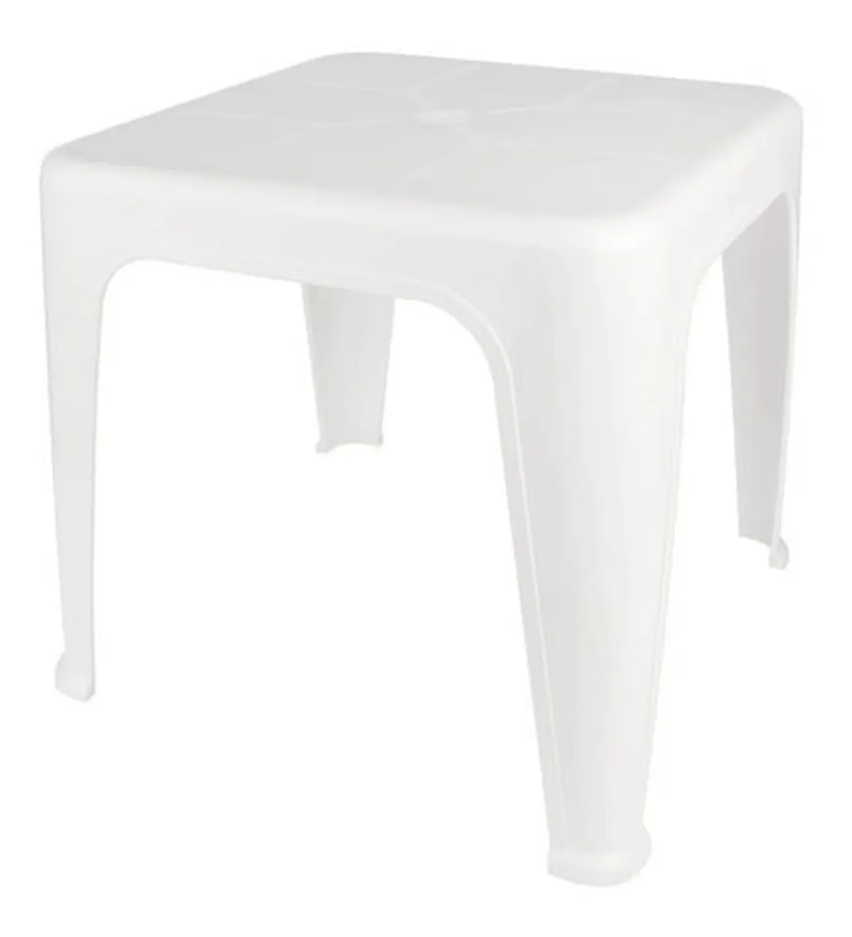 Mesa Auxiliar Cuadrada Jardín Plástica Mor 15151301 Blanco
