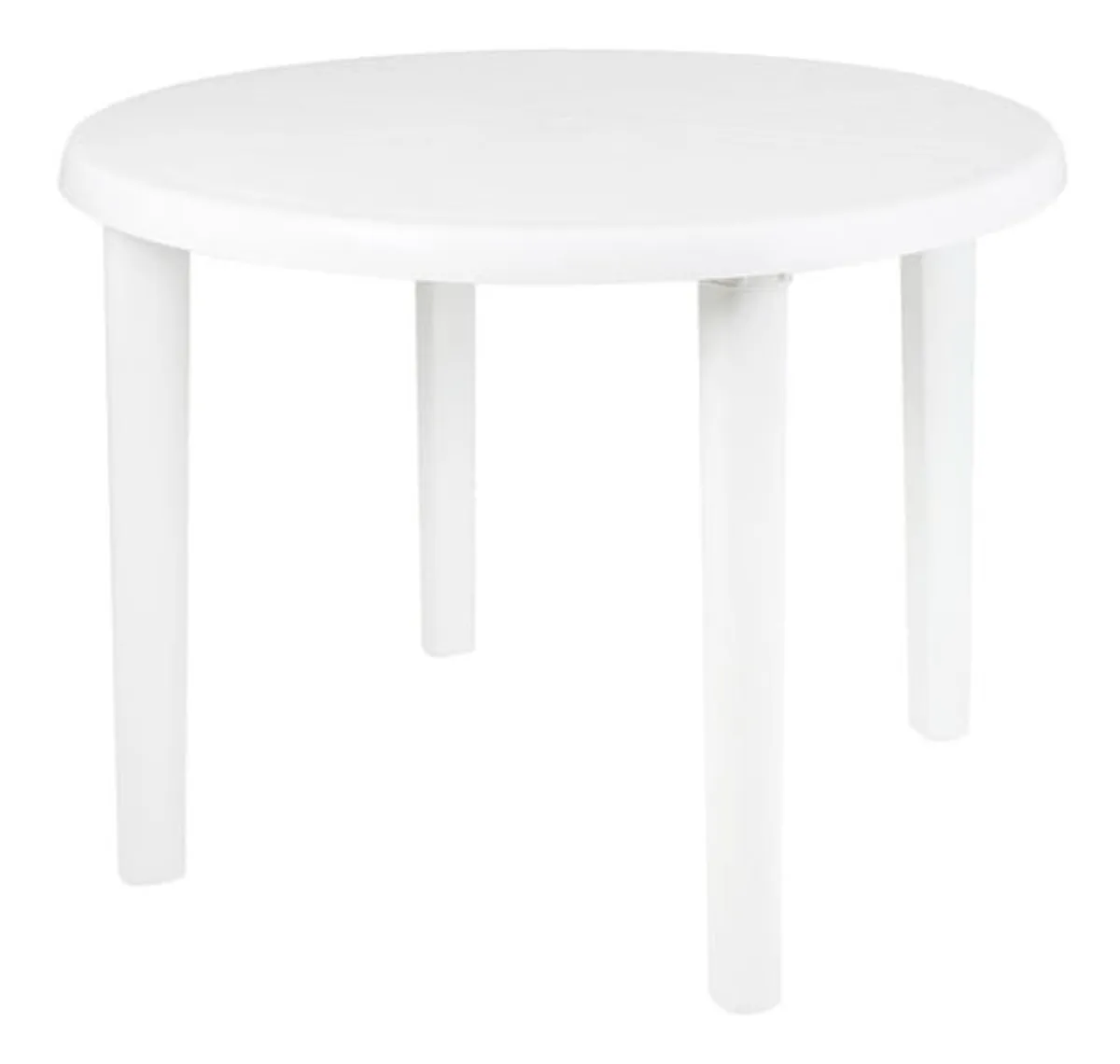 Mesa De Plástico Redonda Desmontable Mor 15151451 Blanca