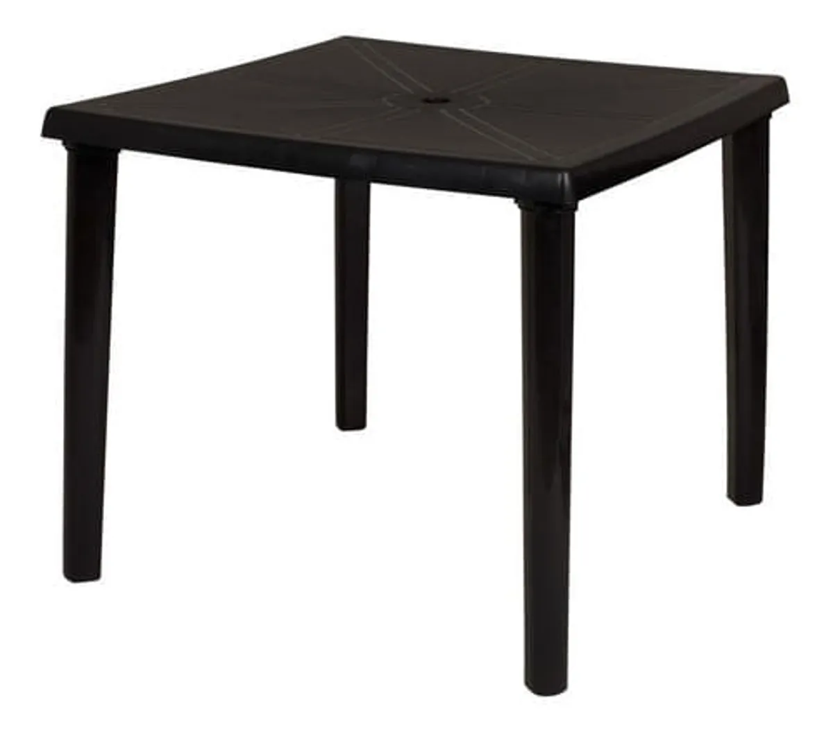 Mesa De Plástico Cuadrada Desmontable Mor 15151402 Negro