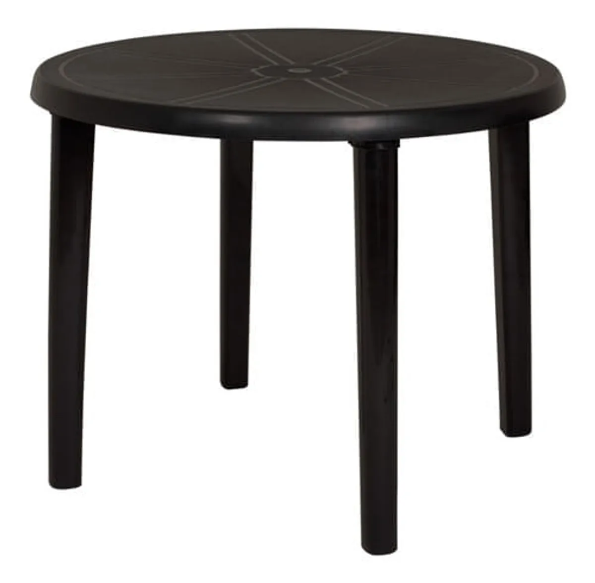 Mesa De Plástico Redonda Desmontable Mor 15151452 Negra