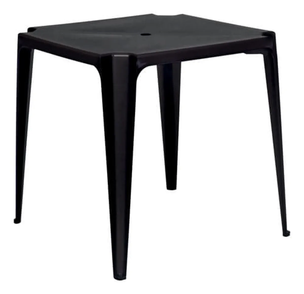 Mesa De Plástico Cuadrada Mor 15151003 Negra Apilable