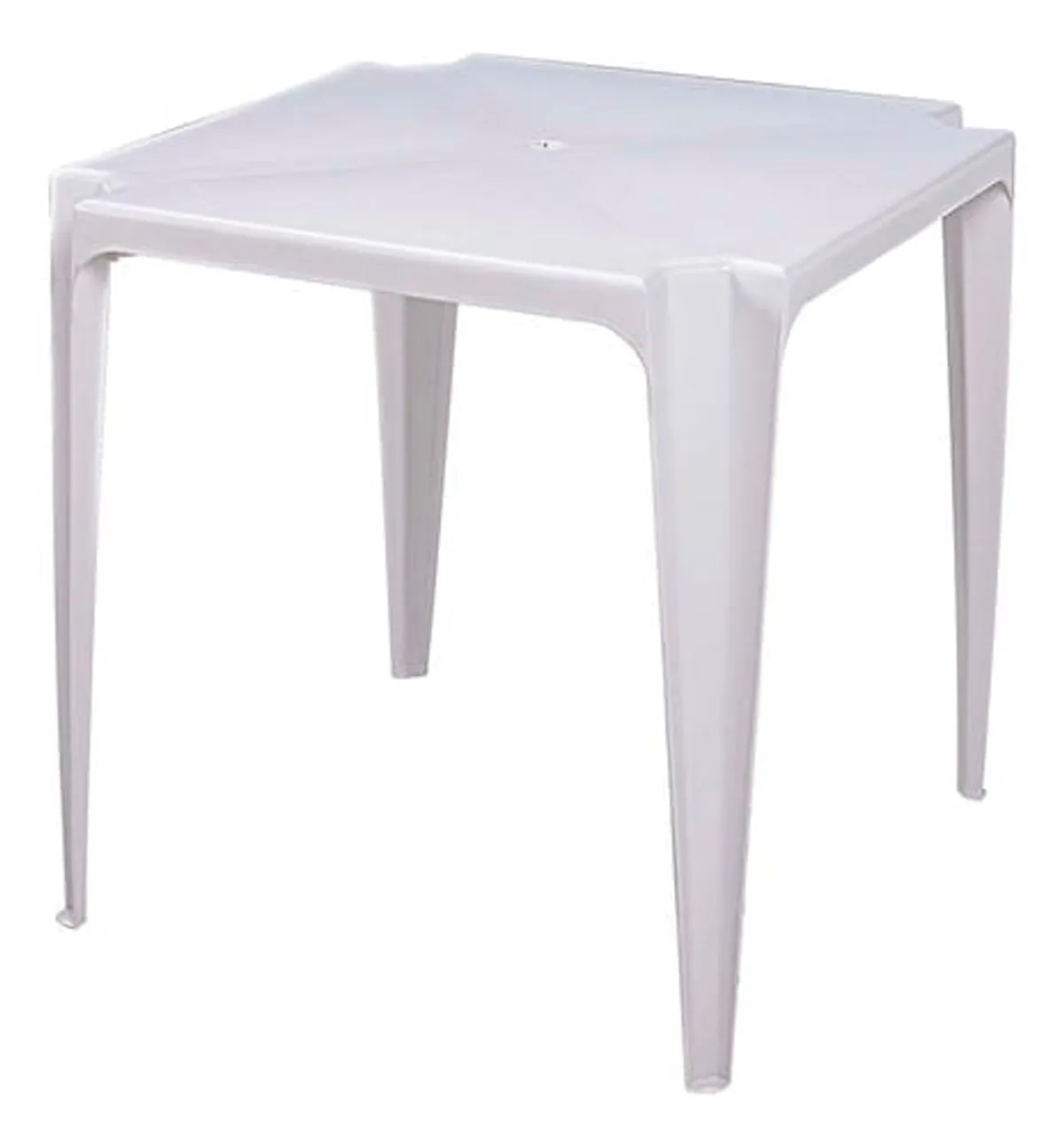 Mesa De Plástico Cuadrada Mor Color Blanca Apilable