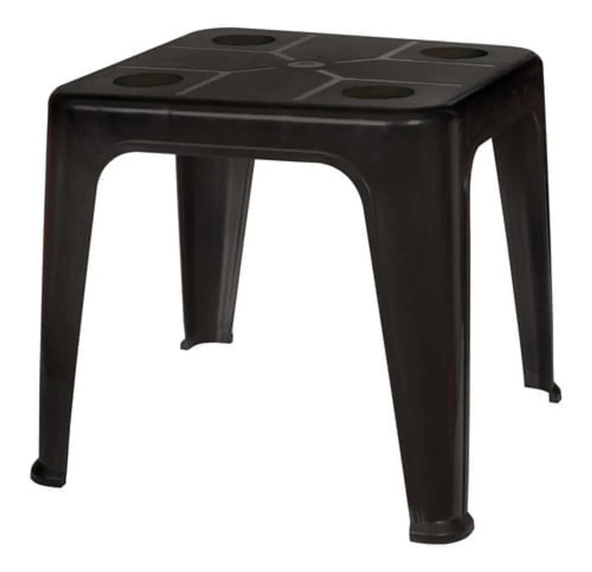 Mesa Cuadrada De Plástico Con Portavasos Mor 15151351 Negro