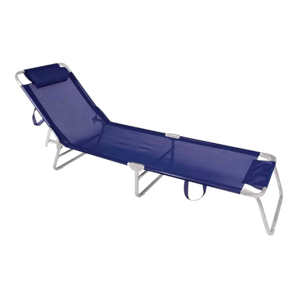 Reposera Reclinable Estructura De Aluminio Color Azul Mor
